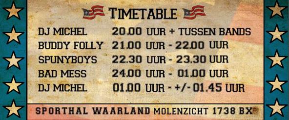 Time table Cars n bands revival night Waarland